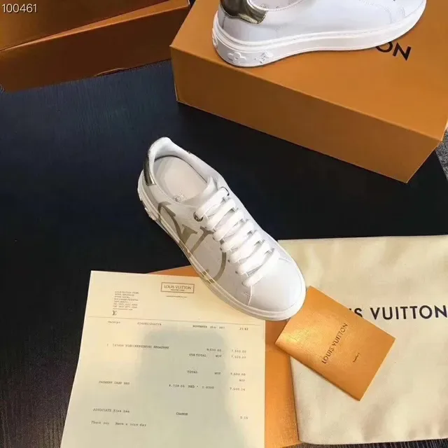Louis Vuitton LV Trainer White and Gold Monogram Lifestyle Sneakers 3