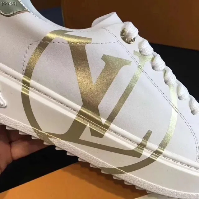 Louis Vuitton LV Trainer White and Gold Monogram Lifestyle Sneakers 5