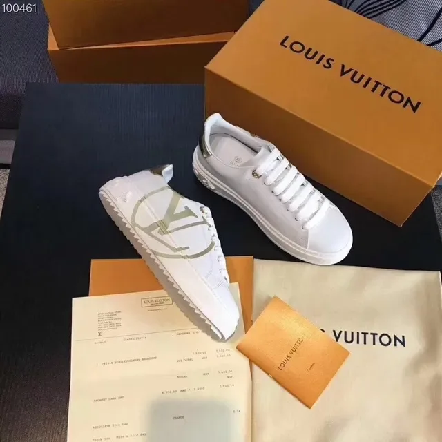 Louis Vuitton LV Trainer White and Gold Monogram Lifestyle Sneakers 6