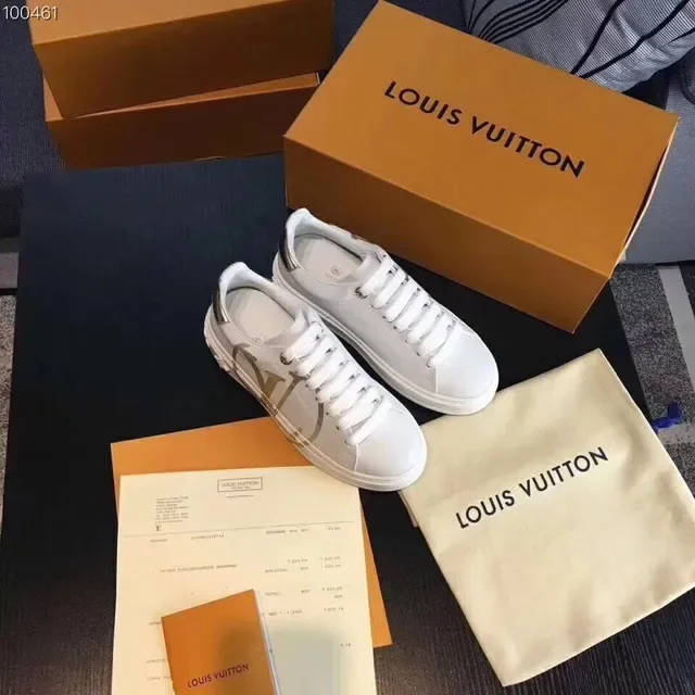 Louis Vuitton LV Trainer White and Gold Monogram Lifestyle Sneakers 7