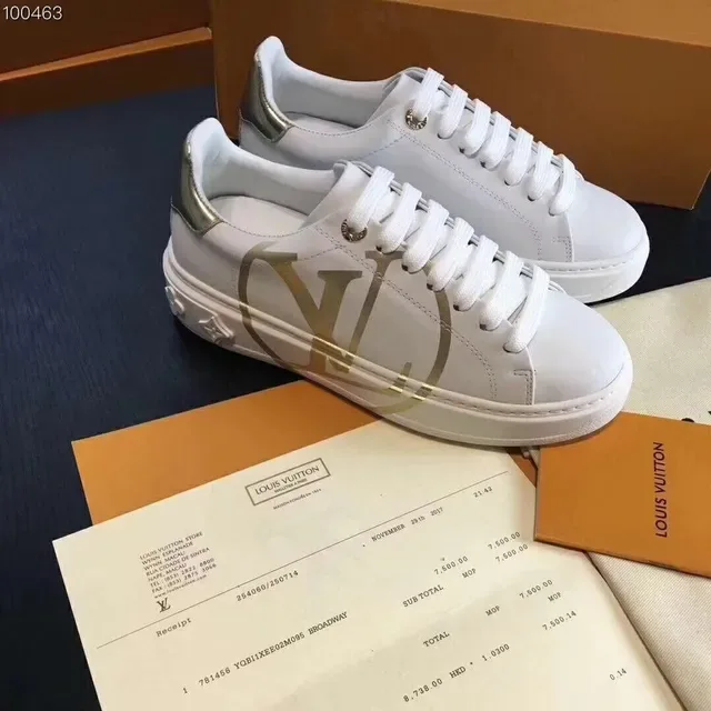 Louis Vuitton LV Trainer White and Gold Monogram Lifestyle Sneakers 8