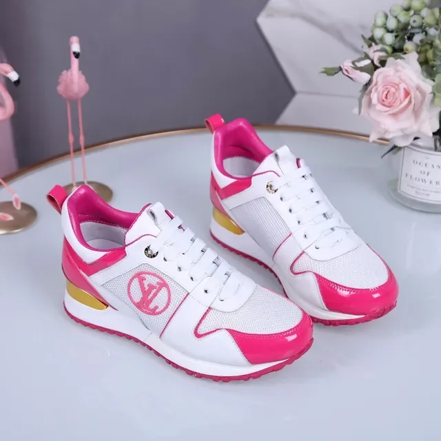 Louis Vuitton LV Trainer White and Pink Patent Leather Lifestyle Sneakers 2