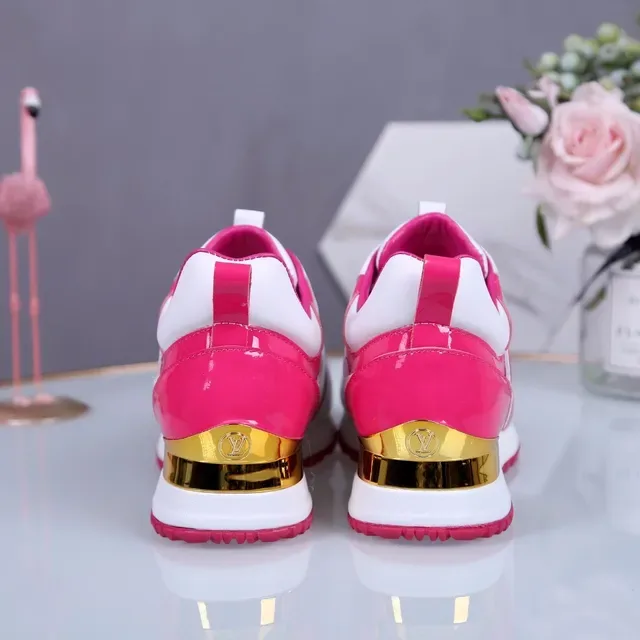 Louis Vuitton LV Trainer White and Pink Patent Leather Lifestyle Sneakers 5