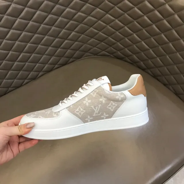 Louis Vuitton LV Trainer White Beige Low-Top Monogrammed Textile Panel Lifestyle Sneakers 2