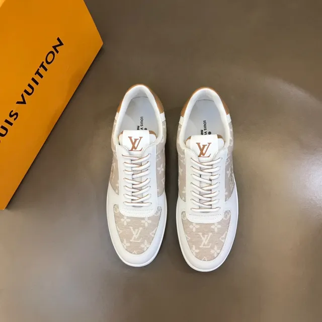 Louis Vuitton LV Trainer White Beige Low-Top Monogrammed Textile Panel Lifestyle Sneakers 9