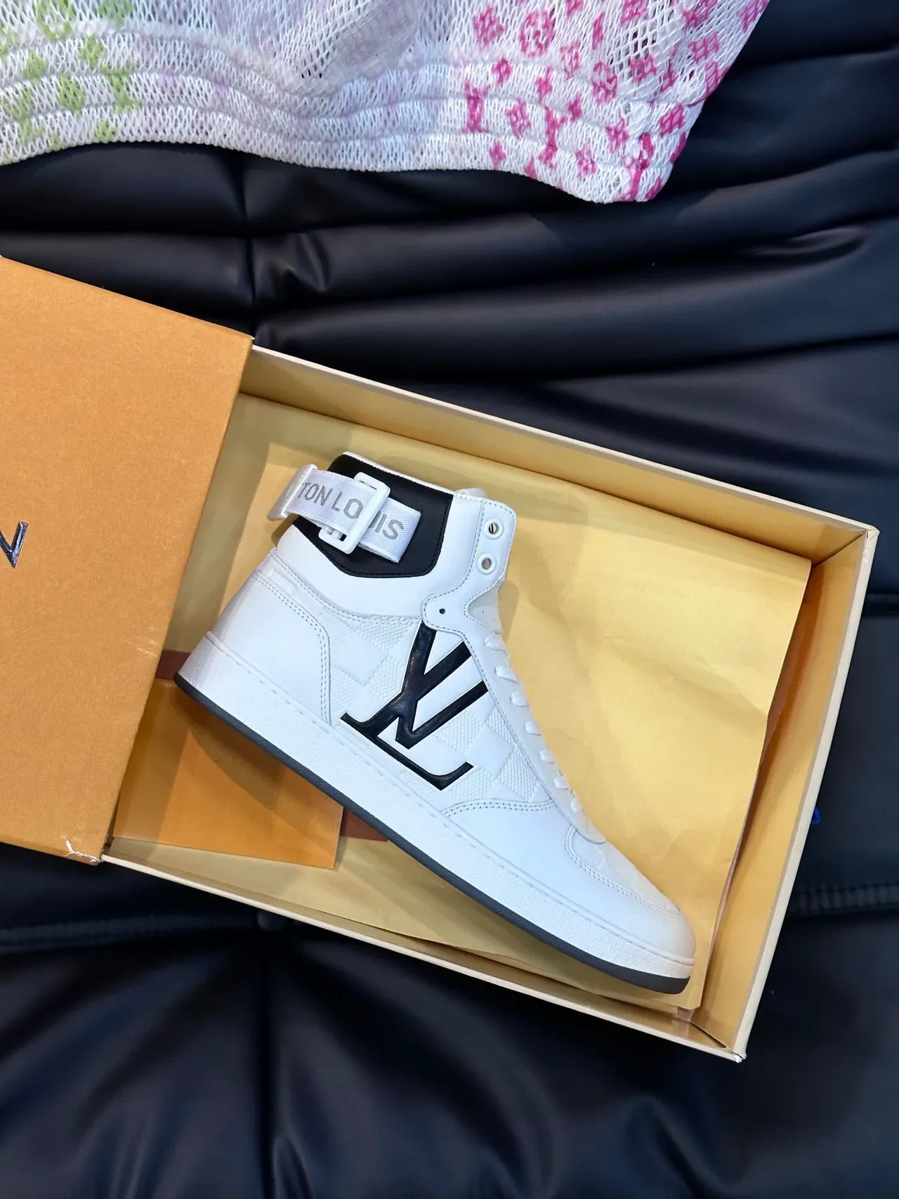 Louis Vuitton LV Trainer White Black High-Top Damier Check Pattern Lifestyle Sneakers 3