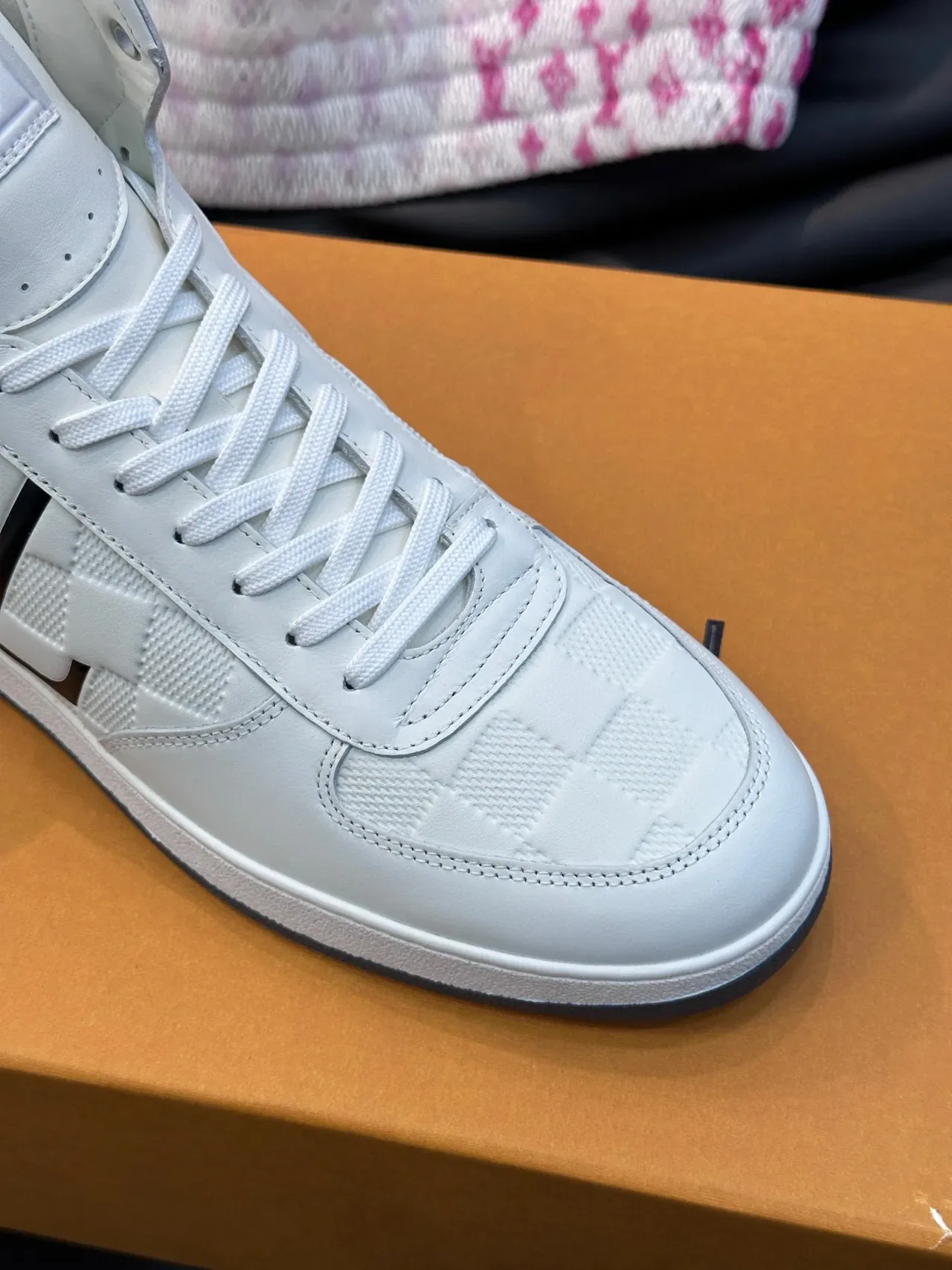Louis Vuitton LV Trainer White Black High-Top Damier Check Pattern Lifestyle Sneakers 4