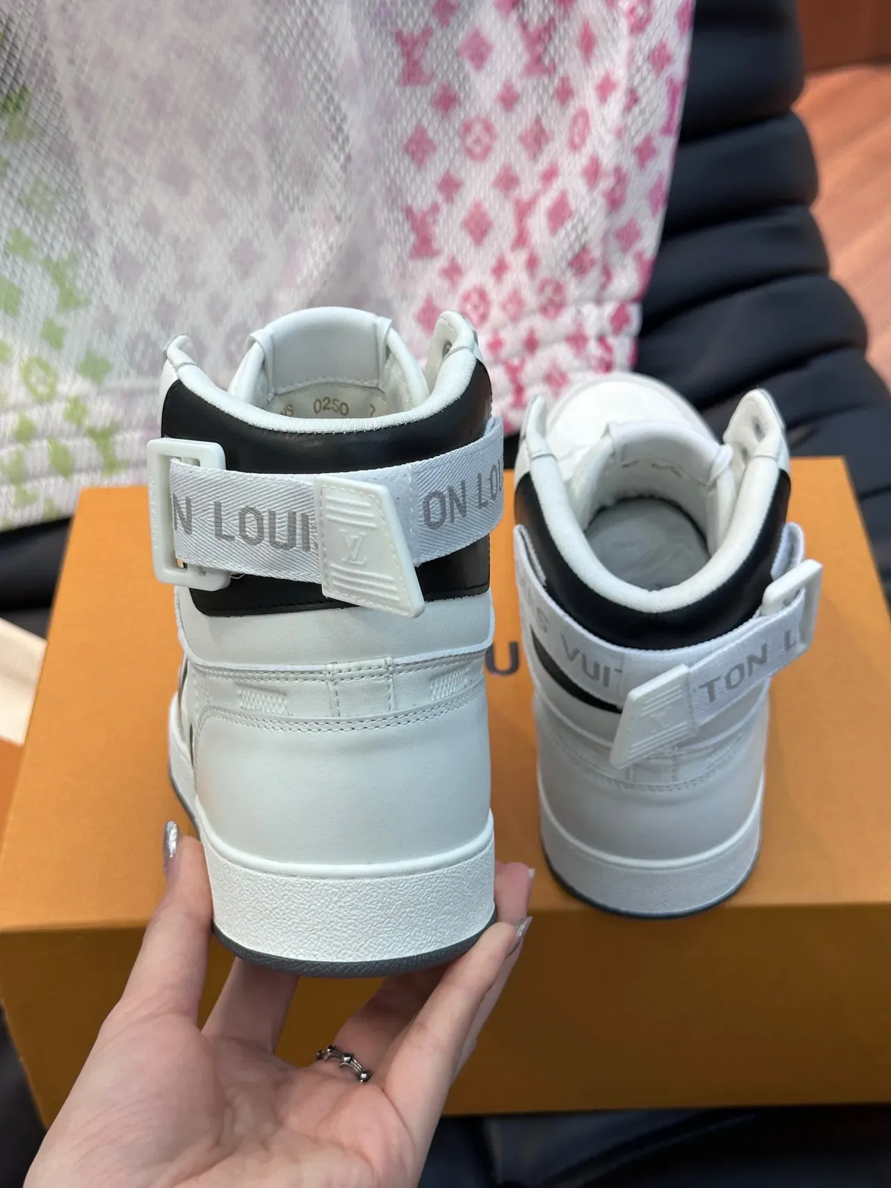 Louis Vuitton LV Trainer White Black High-Top Damier Check Pattern Lifestyle Sneakers 5