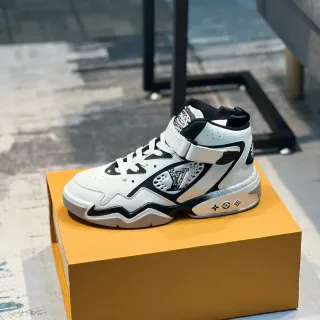 Louis Vuitton LV Trainer White Black High-Top Monogrammed Lifestyle Sneakers