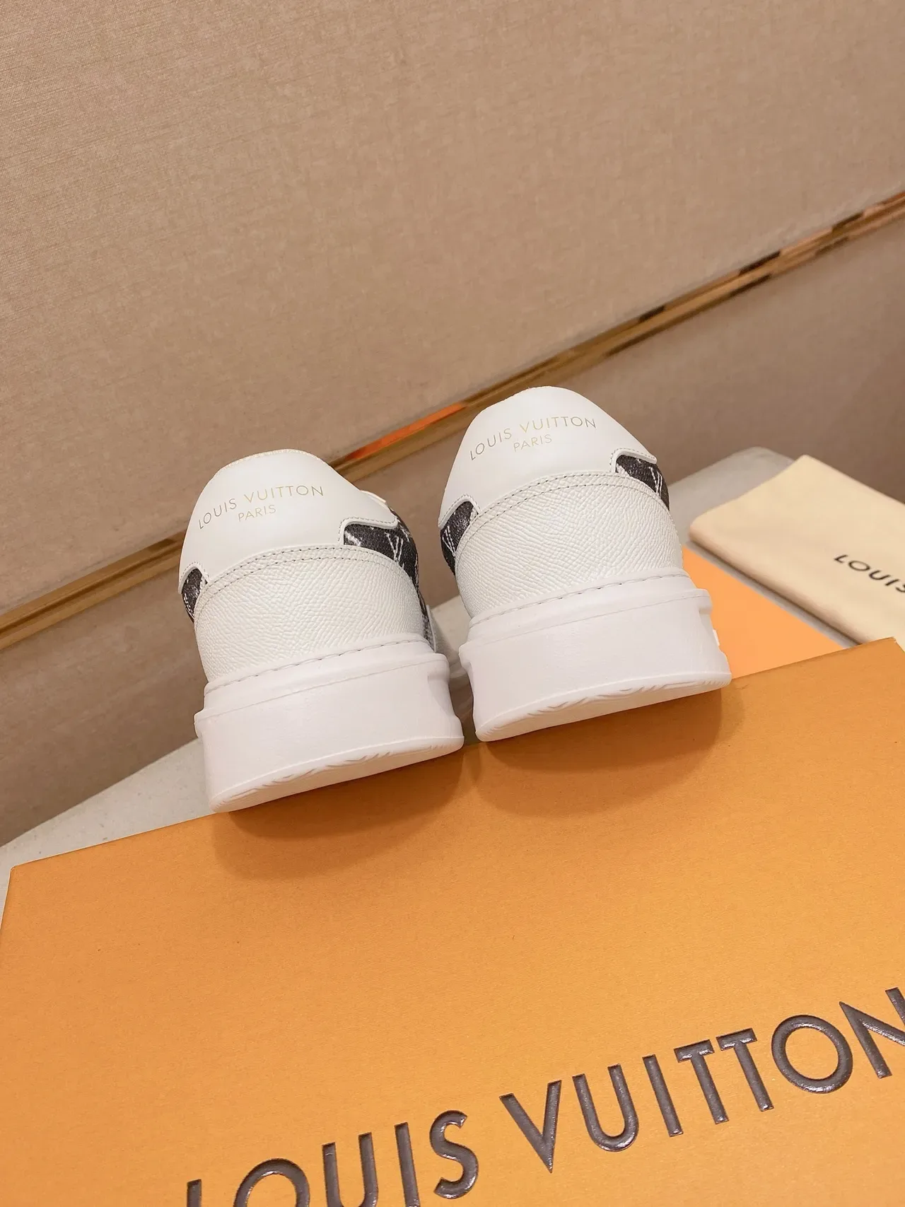 Louis Vuitton LV Trainer White Black Low-Top Platform Sneaker Monogram-Print Panel Lifestyle Sneakers 3