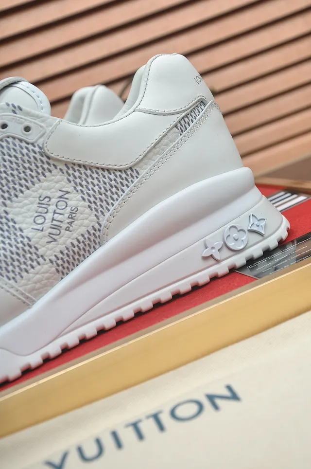 Louis Vuitton LV Trainer White Gray Leather And Mesh Upper Sculpted Monolithic Midsole Lifestyle Sneakers 2
