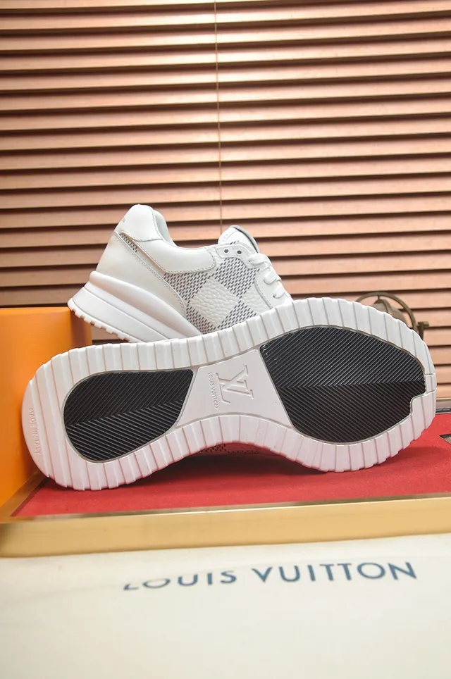Louis Vuitton LV Trainer White Gray Leather And Mesh Upper Sculpted Monolithic Midsole Lifestyle Sneakers 3