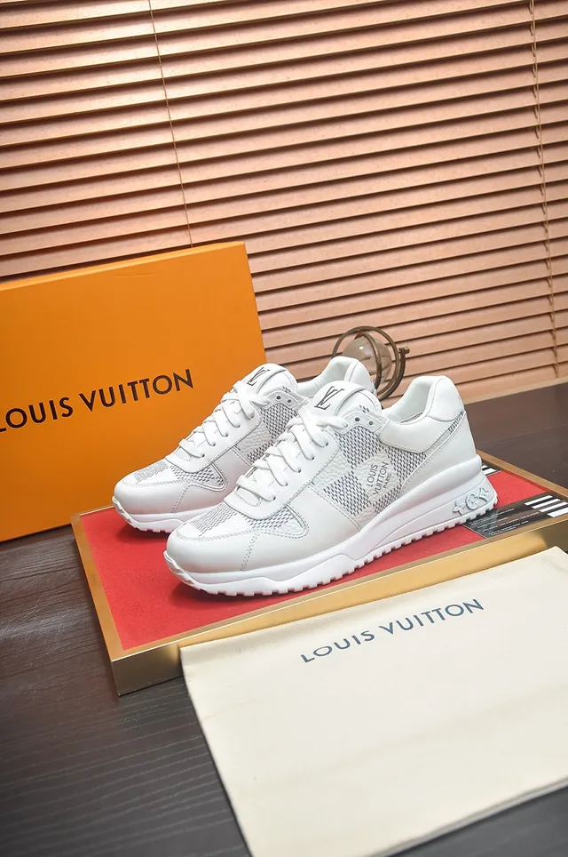 Louis Vuitton LV Trainer White Gray Leather And Mesh Upper Sculpted Monolithic Midsole Lifestyle Sneakers 4