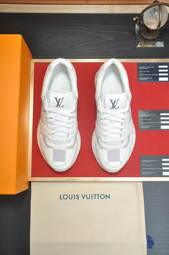 Louis Vuitton LV Trainer White Gray Leather And Mesh Upper Sculpted Monolithic Midsole Lifestyle Sneakers 5