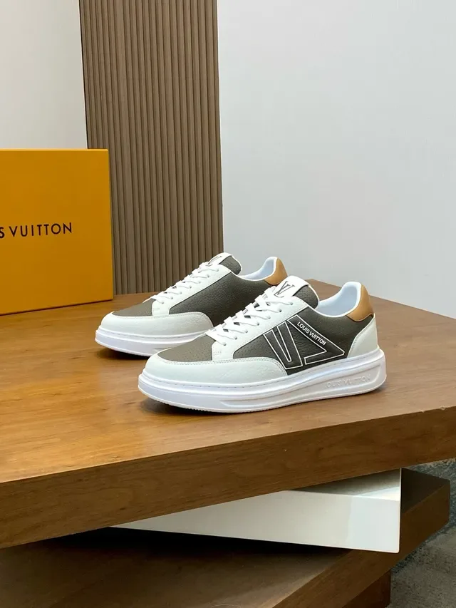 Louis Vuitton LV Trainer White Gray Low-Top Perforated Overlay Lifestyle Sneakers 4
