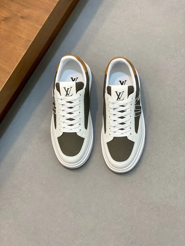 Louis Vuitton LV Trainer White Gray Low-Top Perforated Overlay Lifestyle Sneakers 5