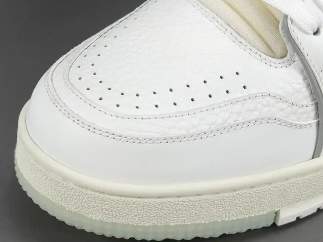 Louis Vuitton LV Trainer White Gray Structured Leather Upper Asymmetrical Strap Detail Lifestyle Sneakers 5