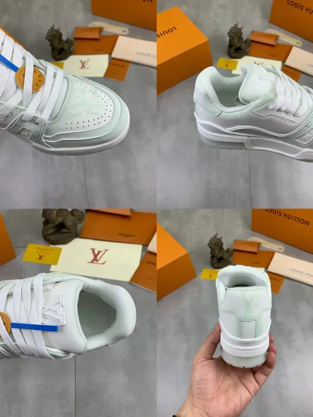 Louis Vuitton LV Trainer 白绿 分层混合材质鞋面 雕塑中底 生活方式运动鞋 3