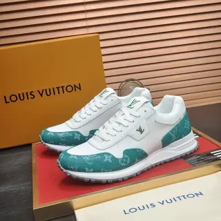 Louis Vuitton LV Trainer Blanco Verde Material Mixto Superior Monograma Empreinte Cuero Acentos Estilo de Vida Zapatillas