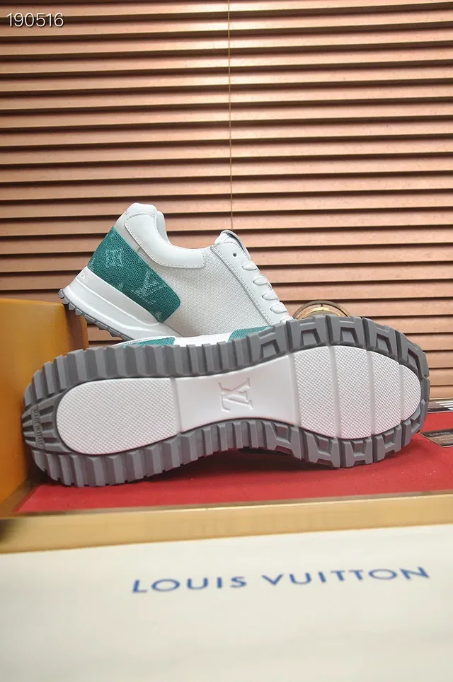 Louis Vuitton LV Trainer White Green Mixed-Material Upper Monogram Empreinte Leather Accents Lifestyle Sneakers 2