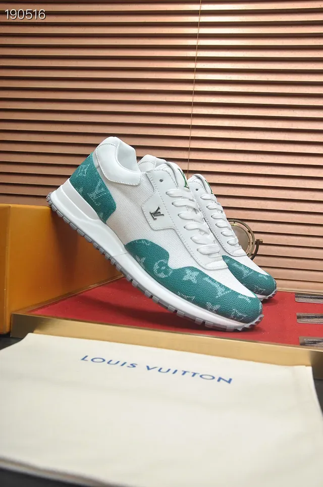 Louis Vuitton LV Trainer White Green Mixed-Material Upper Monogram Empreinte Leather Accents Lifestyle Sneakers 6