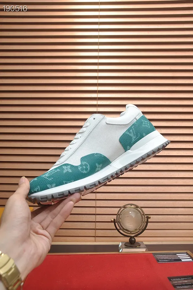 Louis Vuitton LV Trainer White Green Mixed-Material Upper Monogram Empreinte Leather Accents Lifestyle Sneakers 7