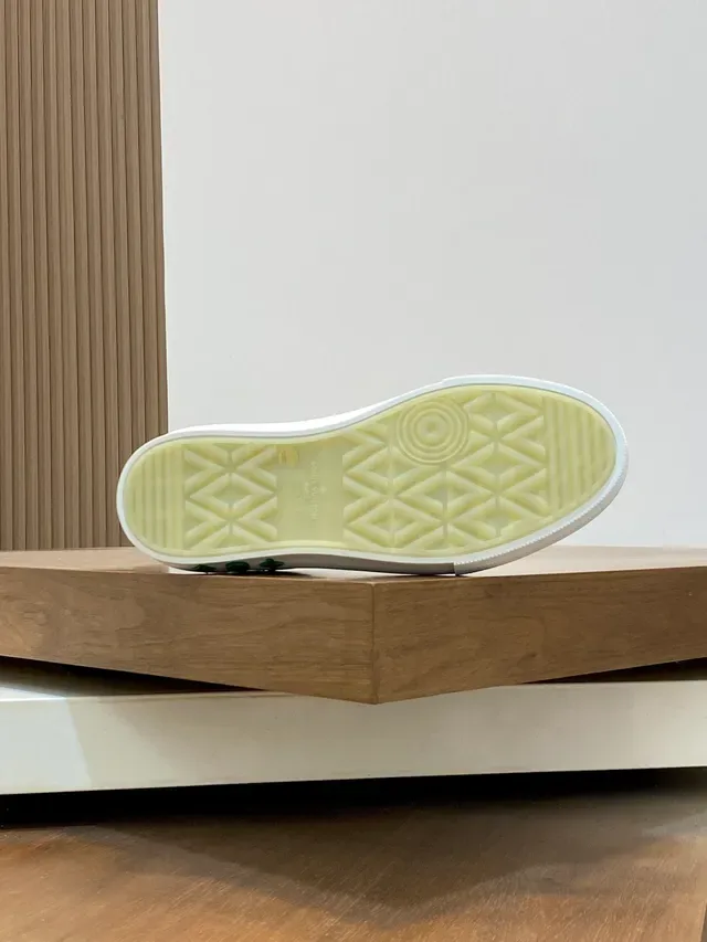 Louis Vuitton LV Trainer White Green Monogram Canvas Color-Blocked Lifestyle Sneakers 2
