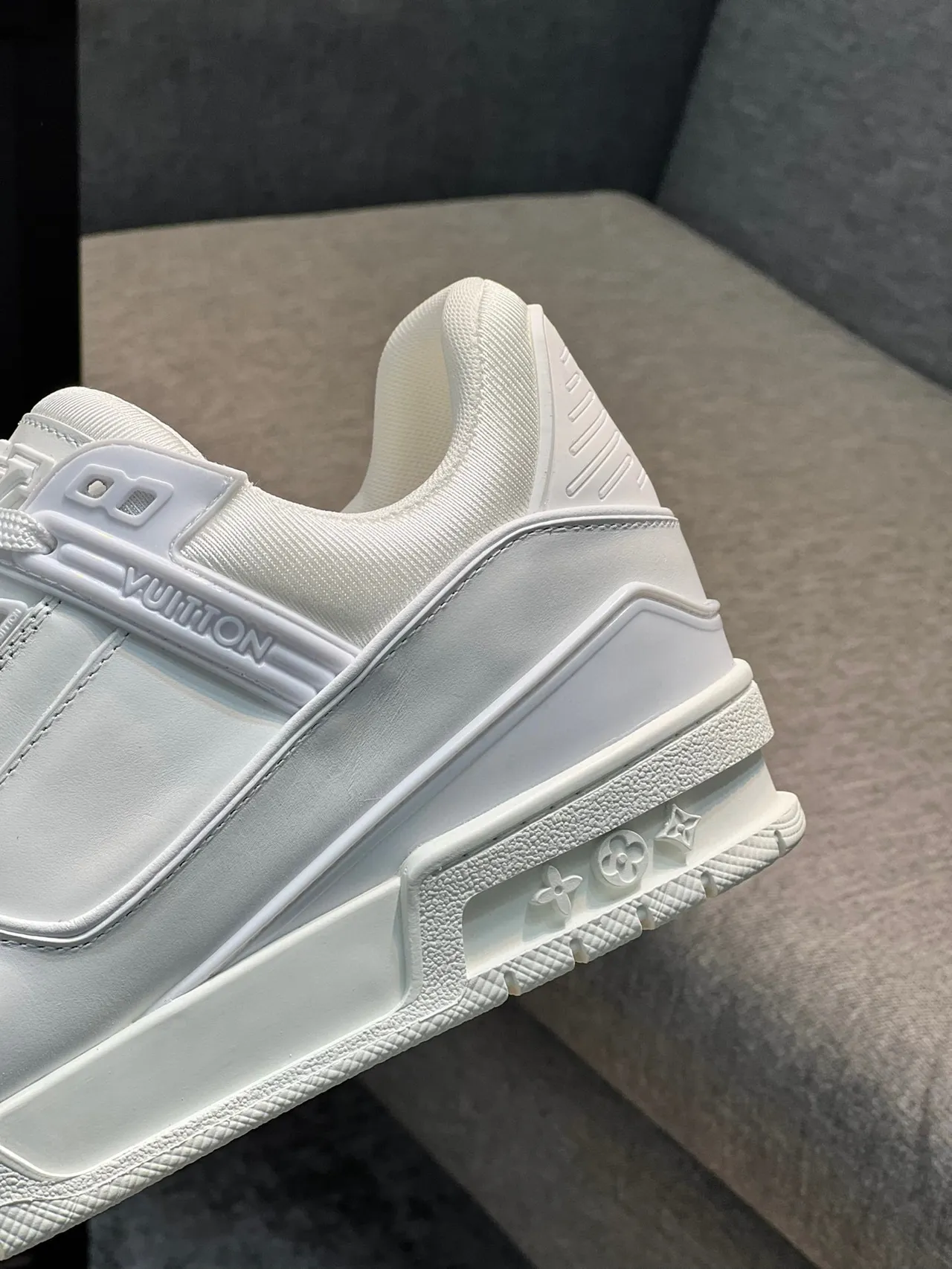 Louis Vuitton LV Trainer White Monochrome Layered Synthetic Upper Lifestyle Sneakers 9