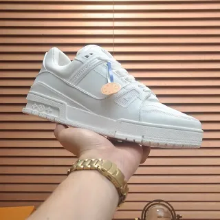 Louis Vuitton LV Trainer White Monochrome Structured Layered Midsole Lifestyle Sneakers