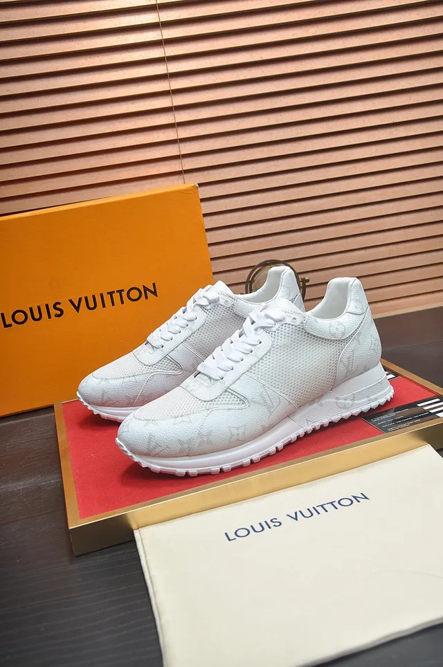 Louis Vuitton LV Trainer White Monogrammed Leather-Mesh Low-Top Runner Silhouette Lifestyle Sneakers 4
