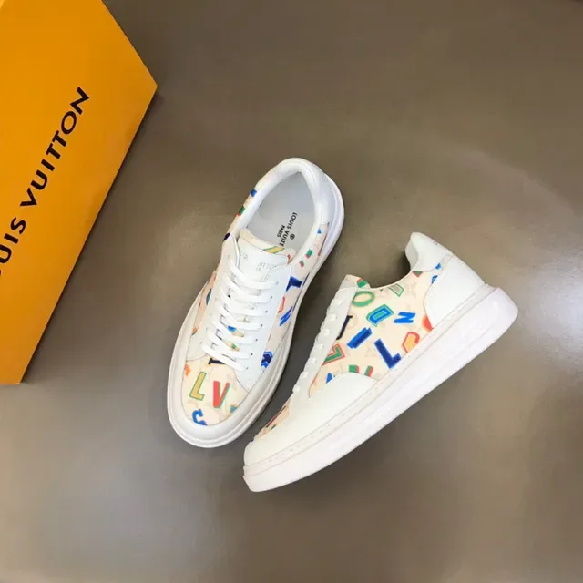Louis Vuitton LV Trainer Blanc Multicolore Baskets Lifestyle Low Top Semelle Plateforme 9