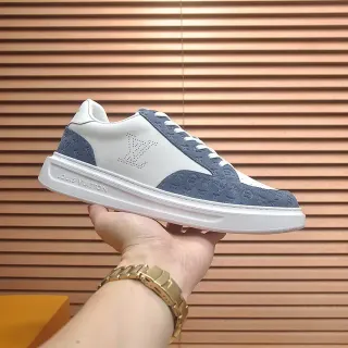 Louis Vuitton LV Trainer White Navy Low-Top Perforated Monogram Lifestyle Sneakers