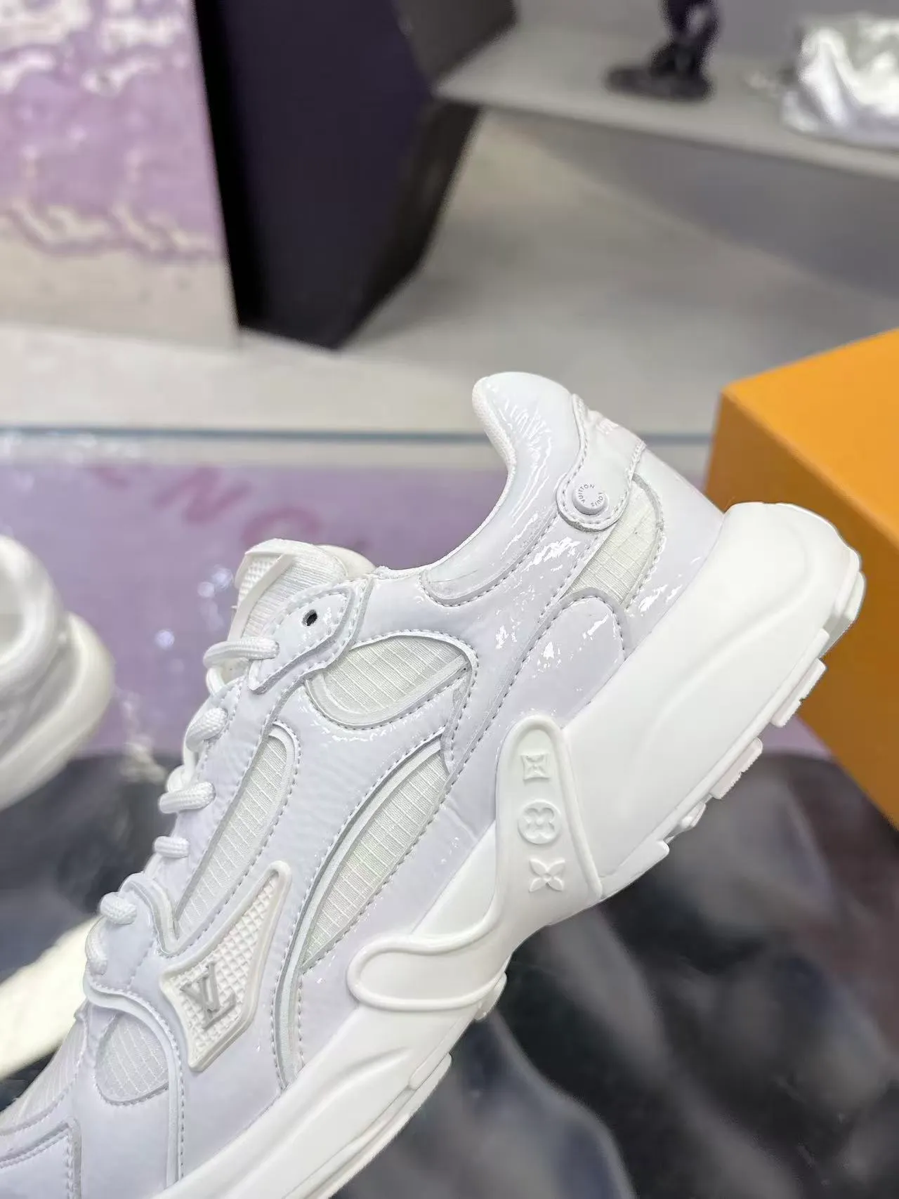 Louis Vuitton LV Trainer White Silhouette Layered Synthetic Overlays Chunky Sneakers 3