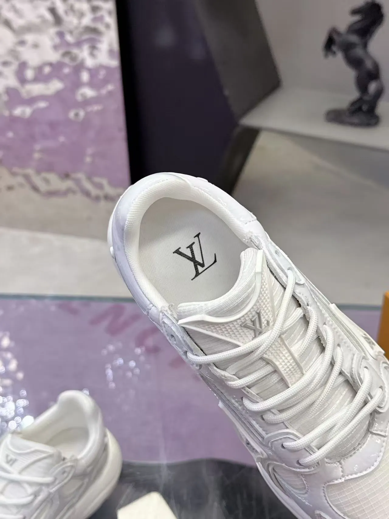Louis Vuitton LV Trainer White Silhouette Layered Synthetic Overlays Chunky Sneakers 4