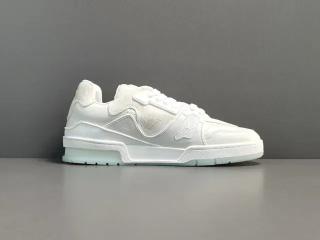 Louis Vuitton LV Trainer Blanc Translucide Monogrammed Tissu Supérieur Superpositions Cuir Lifestyle Sneakers 14
