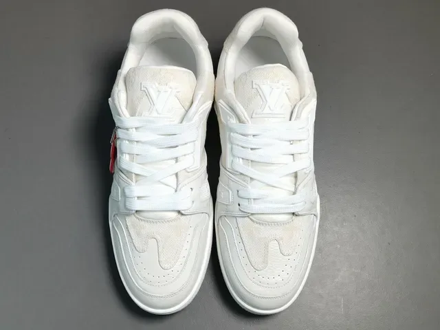 Louis Vuitton LV Trainer Blanc Translucide Monogrammed Tissu Supérieur Superpositions Cuir Lifestyle Sneakers 18
