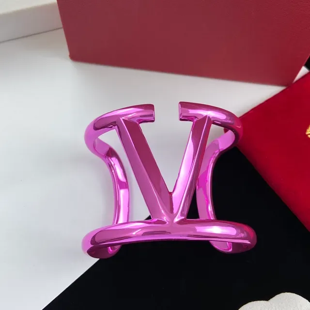 Louis Vuitton LV Volt Cuff Glossy Pink Metallic Bracelet 6