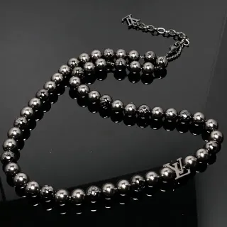 Louis Vuitton Monogram 珠项链 Metallic Gray 项链