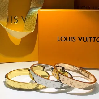 Louis Vuitton Monogram pulsera oro plata tono oro rosa pulseras