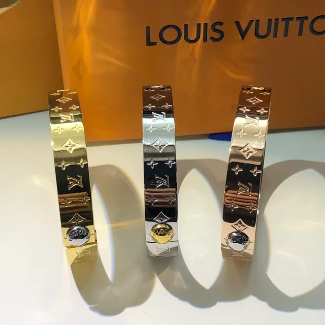 Louis Vuitton Monogram Bracelet Gold Silver Rose Gold Tone Bracelets 3