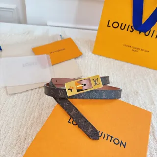 Louis Vuitton Monogram Canvas Gold-Tone Buckle Leather Belt