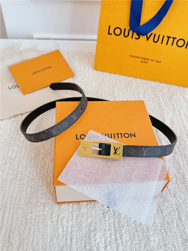 Louis Vuitton مونوغرام كانفاس ذهبي اللون مشبك حزام جلد 4