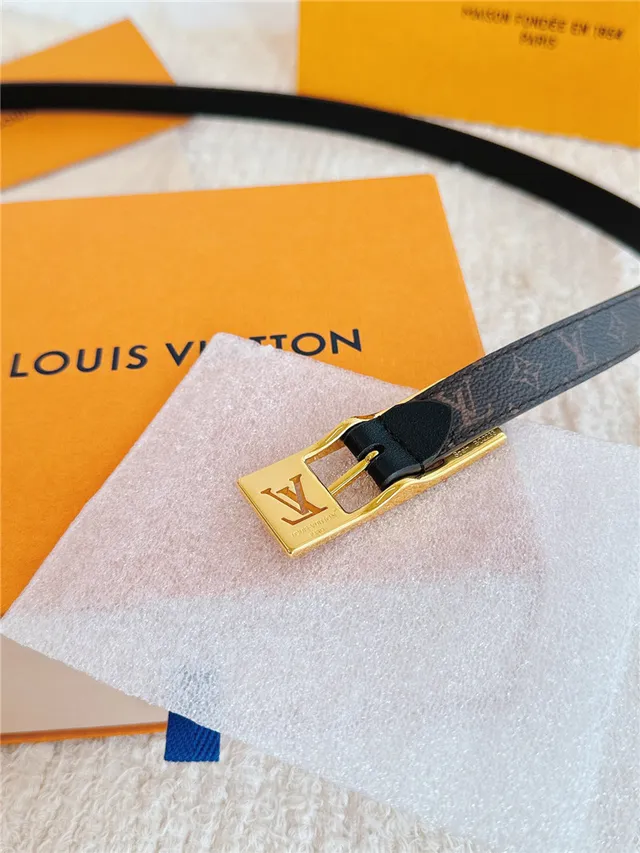 Louis Vuitton مونوغرام كانفاس ذهبي اللون مشبك حزام جلد 6