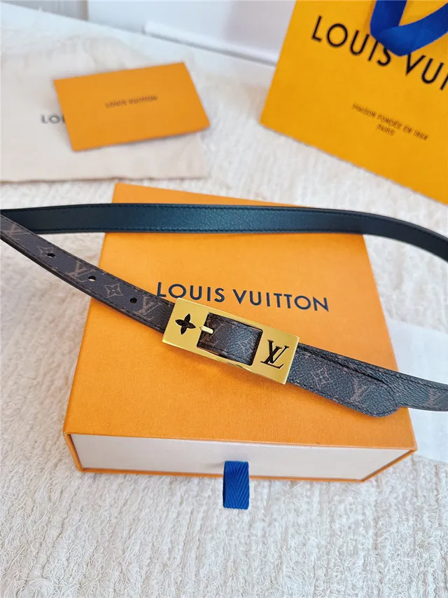 Louis Vuitton مونوغرام كانفاس ذهبي اللون مشبك حزام جلد 7