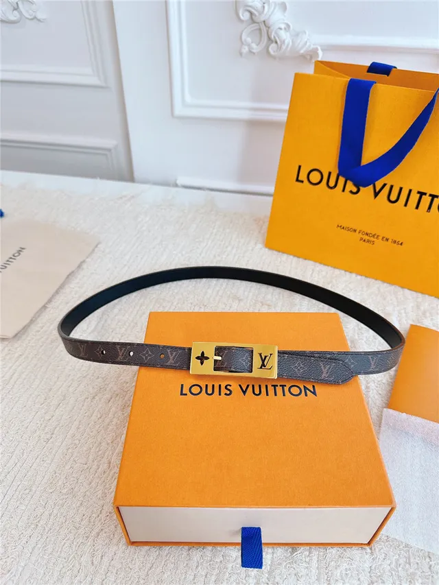 Louis Vuitton مونوغرام كانفاس ذهبي اللون مشبك حزام جلد 8
