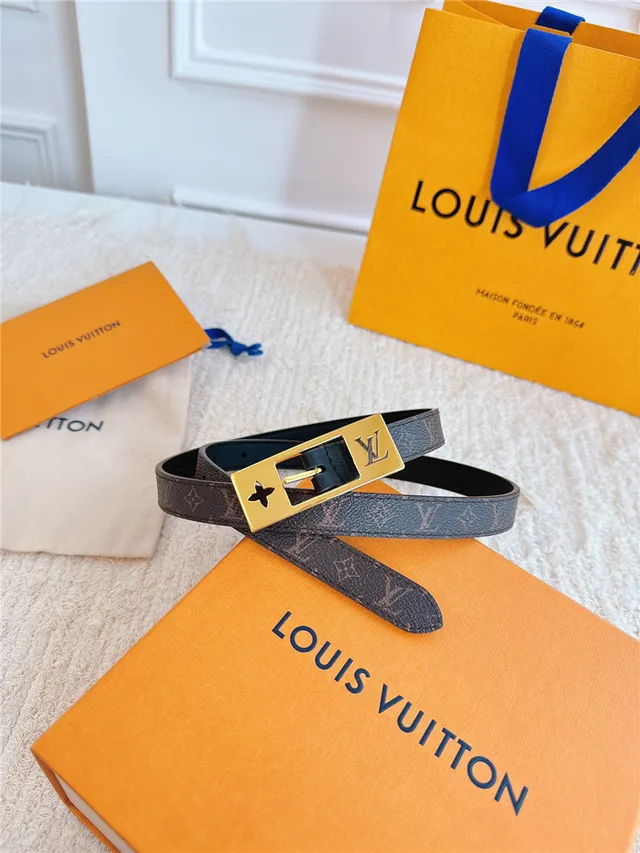 Louis Vuitton مونوغرام كانفاس ذهبي اللون مشبك حزام جلد 10