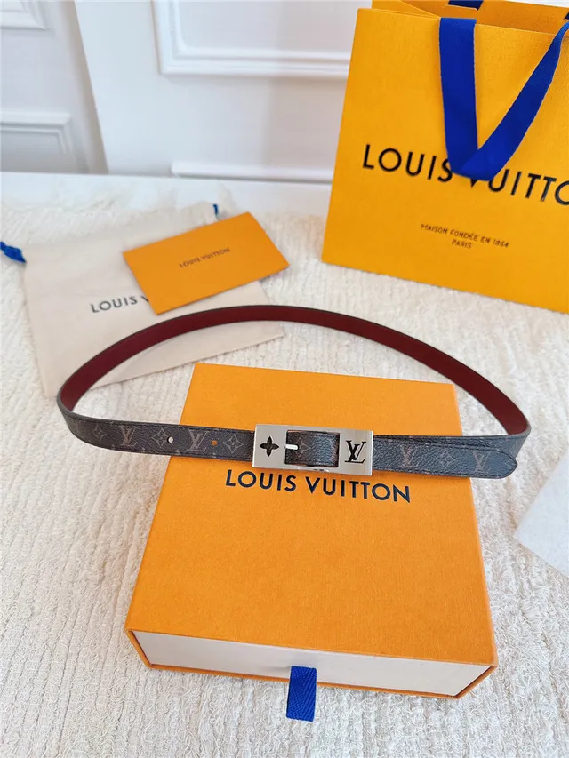 Louis Vuitton مونوغرام كانفاس ذهبي اللون مشبك حزام جلد 12