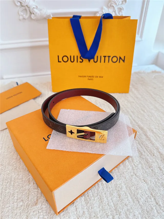 Louis Vuitton مونوغرام كانفاس ذهبي اللون مشبك حزام جلد 13