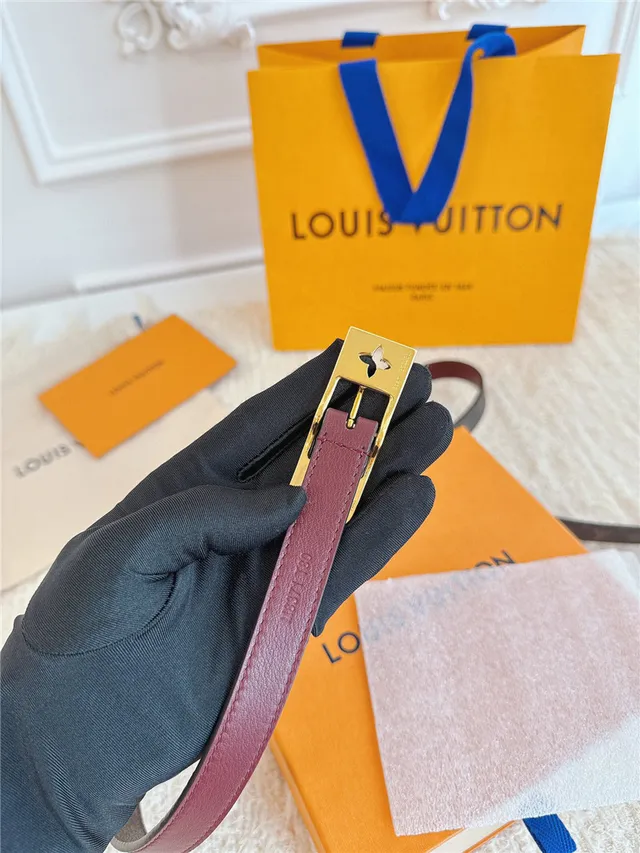 Louis Vuitton مونوغرام كانفاس ذهبي اللون مشبك حزام جلد 14