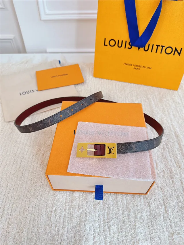 Louis Vuitton مونوغرام كانفاس ذهبي اللون مشبك حزام جلد 15